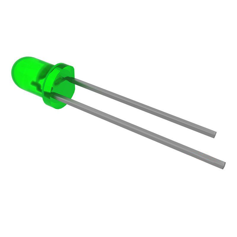 5mm Green Diffused LED Pkg/10 - Click Image to Close